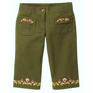 Gymboree girls khaki olive green purple gold capri crop pants pedal pushers 5 5T